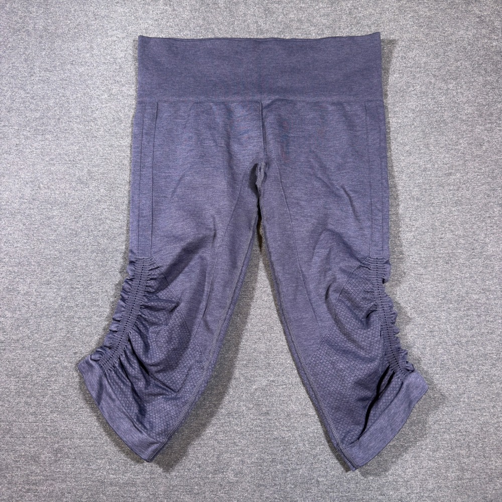 Lululemon Ebb To Street Crop Pants Women 6 Purple Ruched Yoga Leggings Stretch
